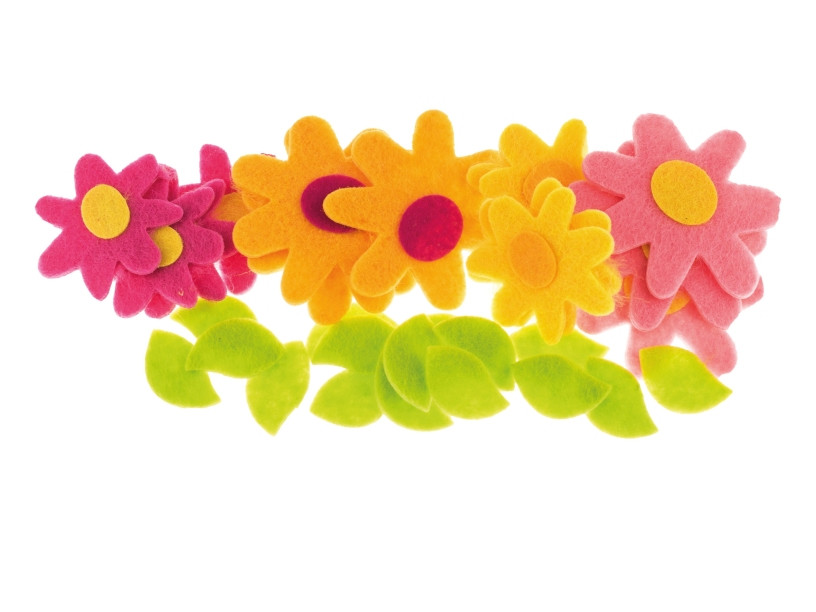 Naklejki z filcu Kwiatki 1 (30szt.) FVC04 Brewis